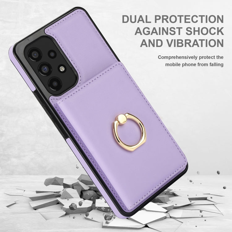 For Samsung Galaxy A73 4G/5G RFID Anti-theft Card Ring Holder Phone Case