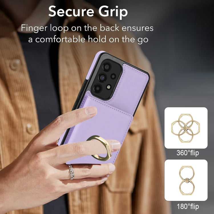 For Samsung Galaxy A73 4G/5G RFID Anti-theft Card Ring Holder Phone Case