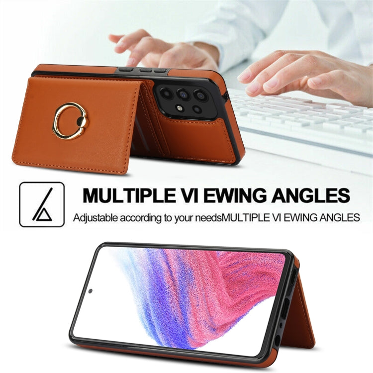 For Samsung Galaxy A73 4G/5G RFID Anti-theft Card Ring Holder Phone Case