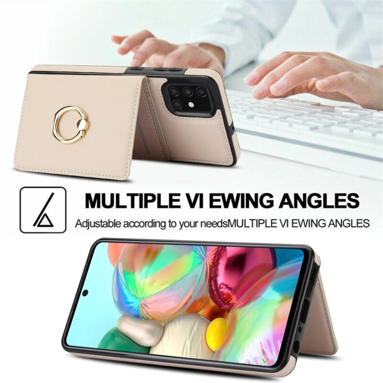 For Samsung Galaxy A71 4G RFID Anti-theft Card Ring Holder Phone Case