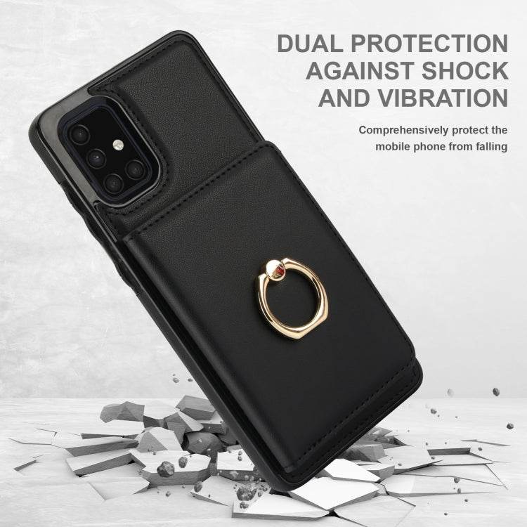 For Samsung Galaxy A71 4G RFID Anti-theft Card Ring Holder Phone Case