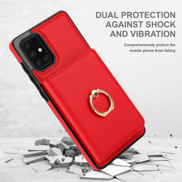 For Samsung Galaxy A71 4G RFID Anti-theft Card Ring Holder Phone Case