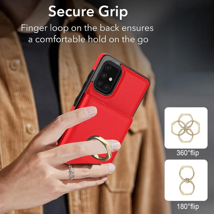 For Samsung Galaxy A71 4G RFID Anti-theft Card Ring Holder Phone Case