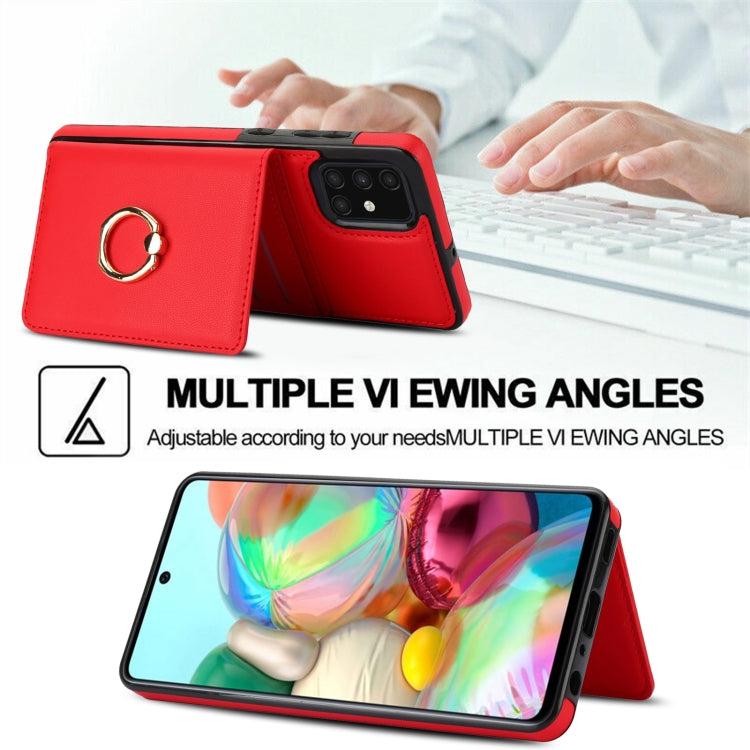 For Samsung Galaxy A71 4G RFID Anti-theft Card Ring Holder Phone Case