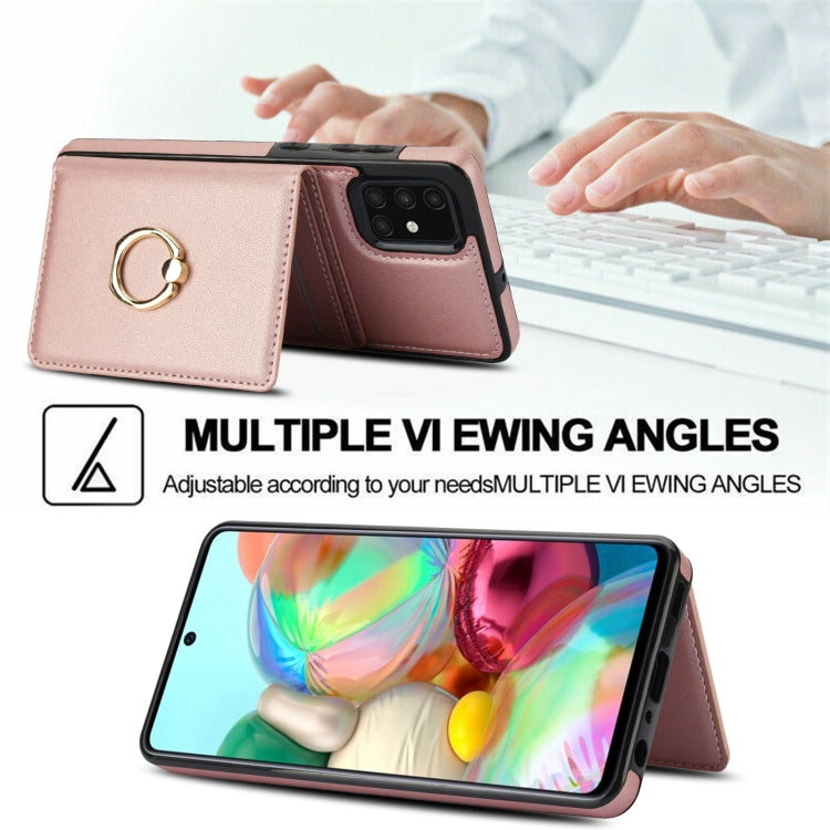 For Samsung Galaxy A71 4G RFID Anti-theft Card Ring Holder Phone Case