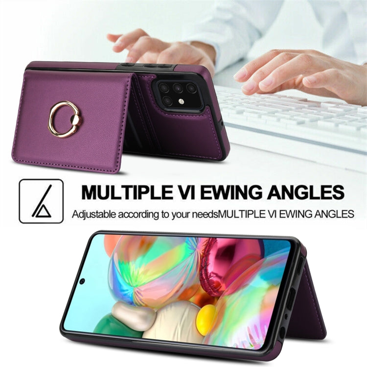 For Samsung Galaxy A71 4G RFID Anti-theft Card Ring Holder Phone Case