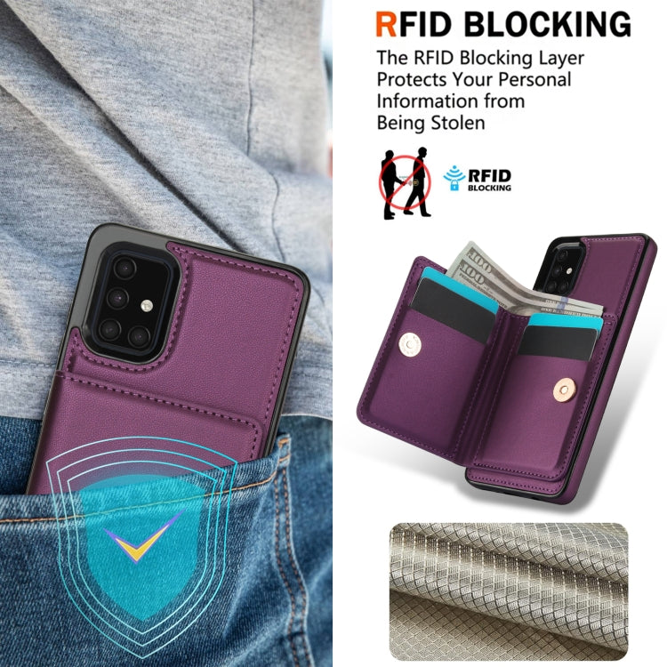 For Samsung Galaxy A71 4G RFID Anti-theft Card Ring Holder Phone Case