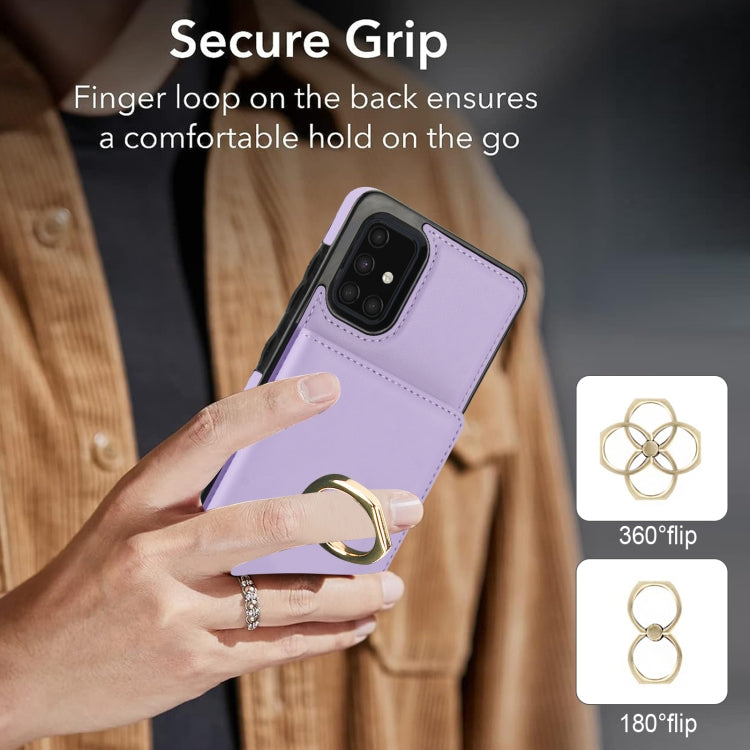 For Samsung Galaxy A71 4G RFID Anti-theft Card Ring Holder Phone Case