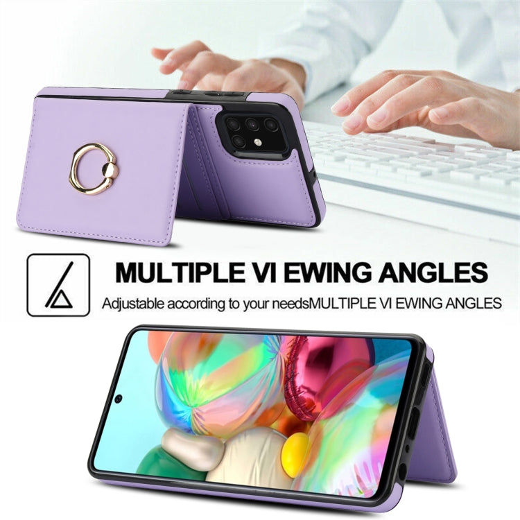 For Samsung Galaxy A71 4G RFID Anti-theft Card Ring Holder Phone Case