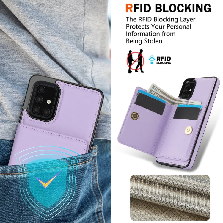 For Samsung Galaxy A71 4G RFID Anti-theft Card Ring Holder Phone Case