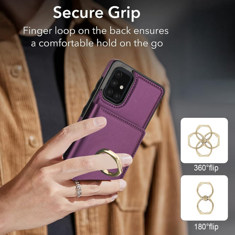 For Samsung Galaxy A51 4G RFID Anti-theft Card Ring Holder Phone Case