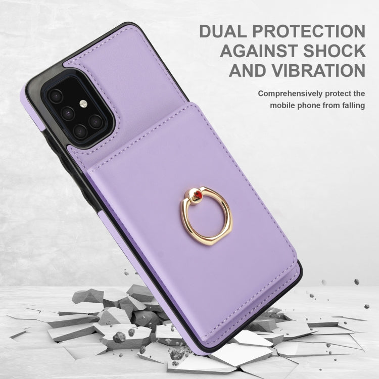 For Samsung Galaxy A51 4G RFID Anti-theft Card Ring Holder Phone Case