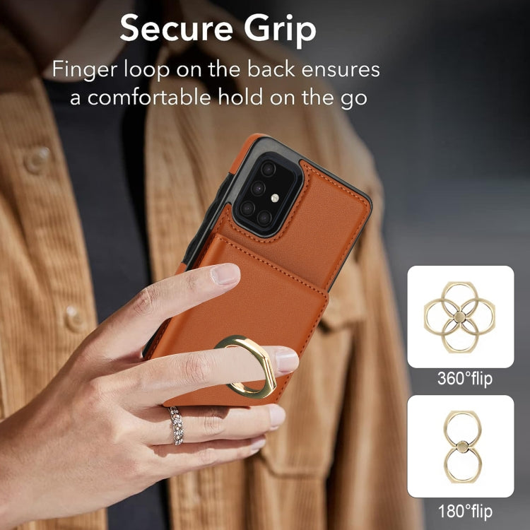 For Samsung Galaxy A51 4G RFID Anti-theft Card Ring Holder Phone Case