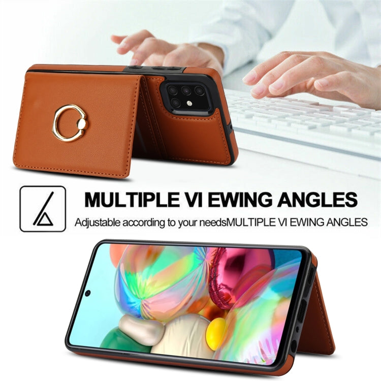 For Samsung Galaxy A51 4G RFID Anti-theft Card Ring Holder Phone Case