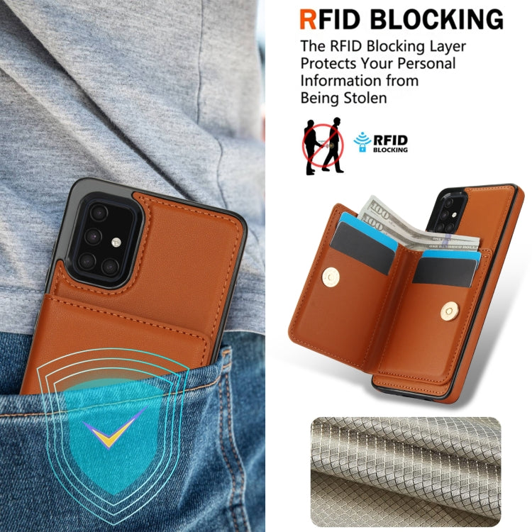 For Samsung Galaxy A51 4G RFID Anti-theft Card Ring Holder Phone Case