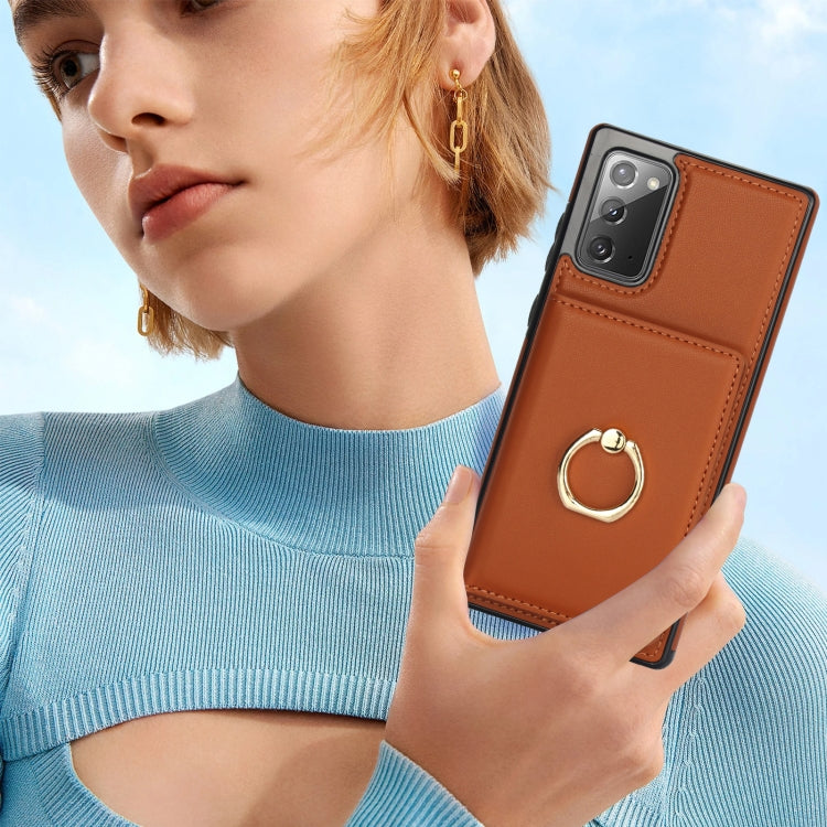 For Samsung Galaxy Note20 RFID Anti-theft Card Ring Holder Phone Case