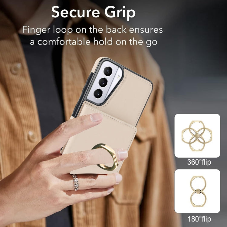 For Samsung Galaxy S21 5G RFID Anti-theft Card Ring Holder Phone Case