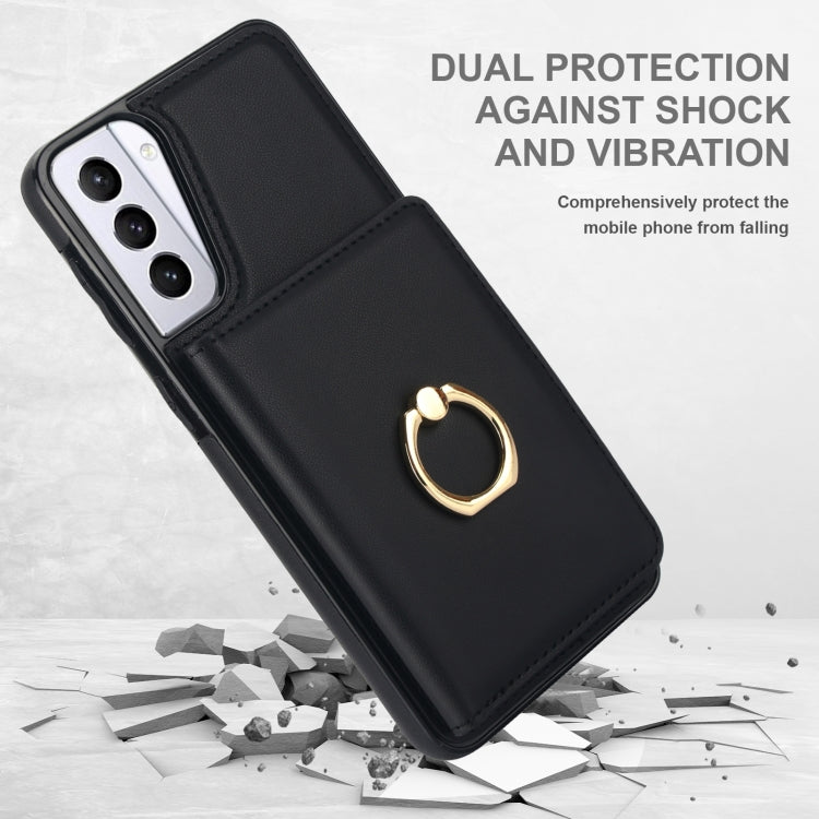 For Samsung Galaxy S21 5G RFID Anti-theft Card Ring Holder Phone Case