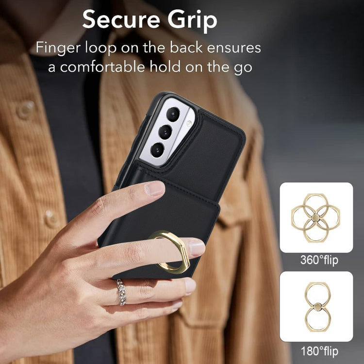 For Samsung Galaxy S21 5G RFID Anti-theft Card Ring Holder Phone Case