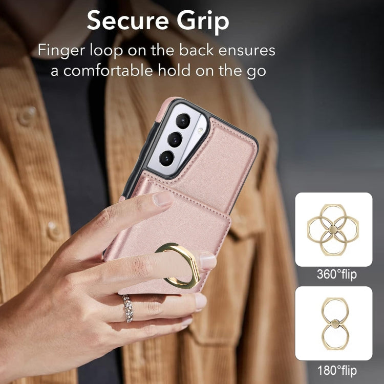 For Samsung Galaxy S21 5G RFID Anti-theft Card Ring Holder Phone Case