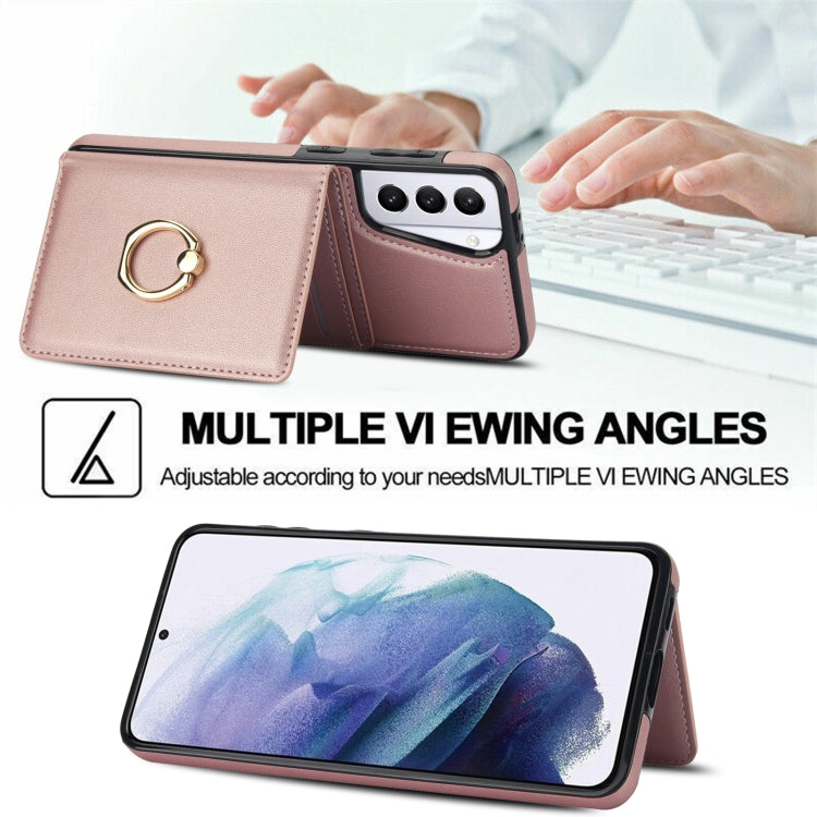 For Samsung Galaxy S21 5G RFID Anti-theft Card Ring Holder Phone Case