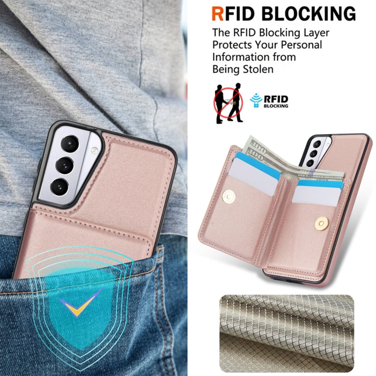 For Samsung Galaxy S21 5G RFID Anti-theft Card Ring Holder Phone Case