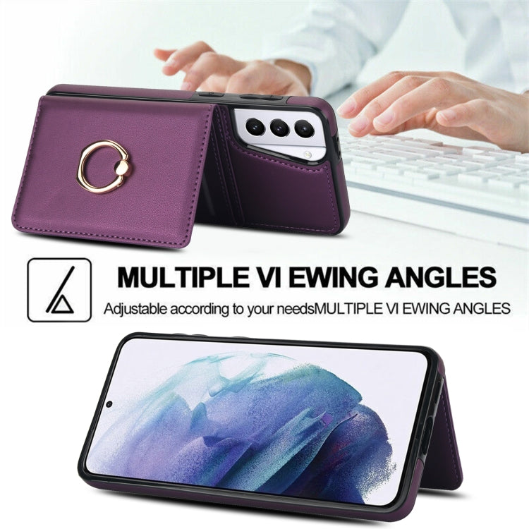 For Samsung Galaxy S21 5G RFID Anti-theft Card Ring Holder Phone Case
