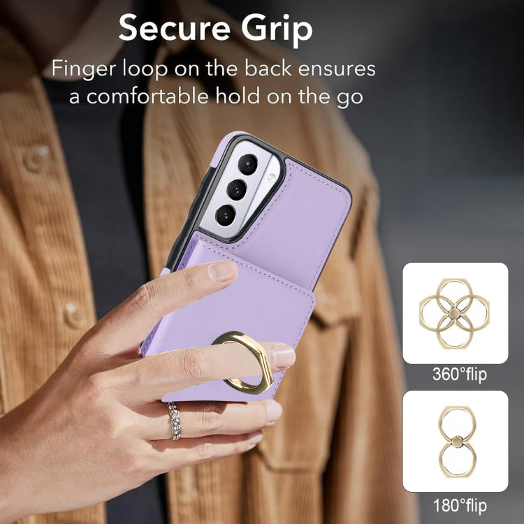 For Samsung Galaxy S21 5G RFID Anti-theft Card Ring Holder Phone Case