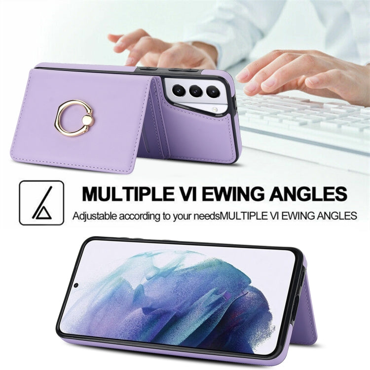 For Samsung Galaxy S21 5G RFID Anti-theft Card Ring Holder Phone Case
