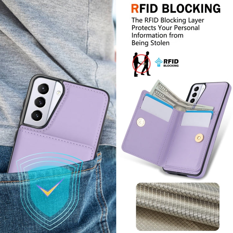 For Samsung Galaxy S21 5G RFID Anti-theft Card Ring Holder Phone Case