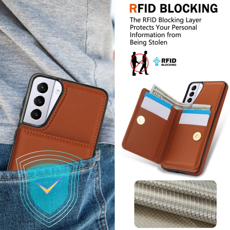 For Samsung Galaxy S21 5G RFID Anti-theft Card Ring Holder Phone Case