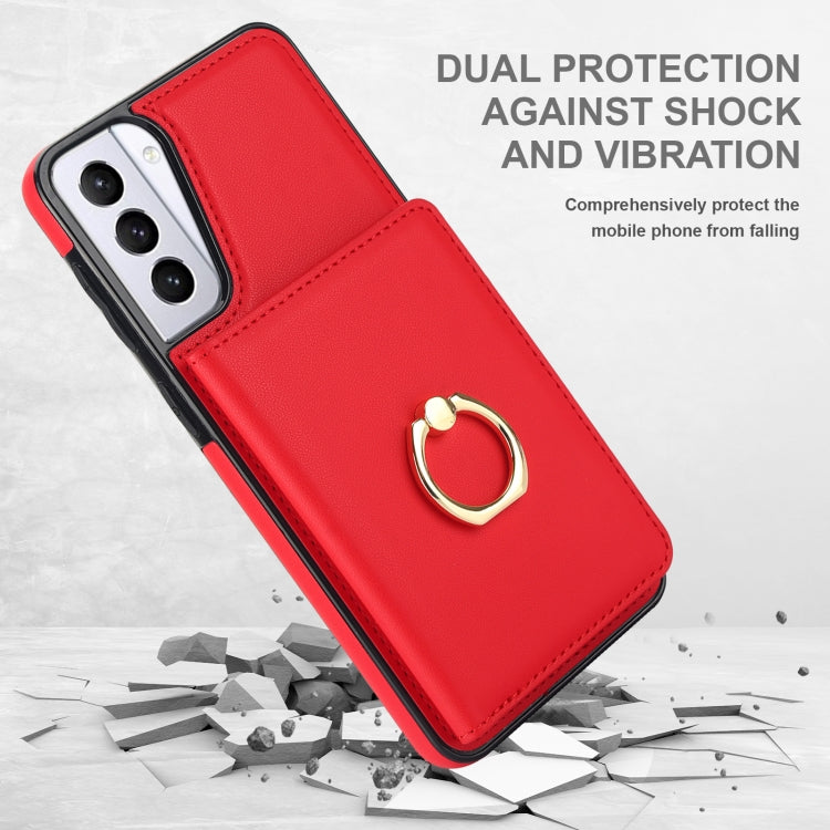 For Samsung Galaxy S21 FE 5G RFID Anti-theft Card Ring Holder Phone Case