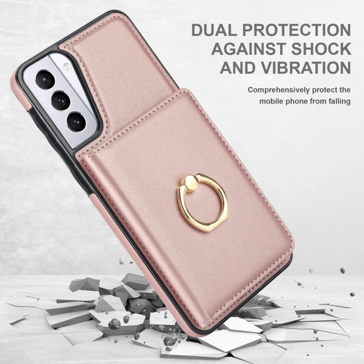 For Samsung Galaxy S21 FE 5G RFID Anti-theft Card Ring Holder Phone Case