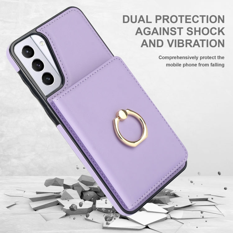 For Samsung Galaxy S21 FE 5G RFID Anti-theft Card Ring Holder Phone Case