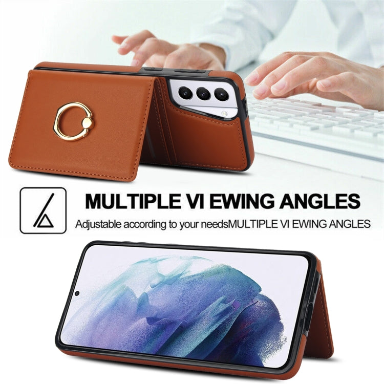 For Samsung Galaxy S21 FE 5G RFID Anti-theft Card Ring Holder Phone Case