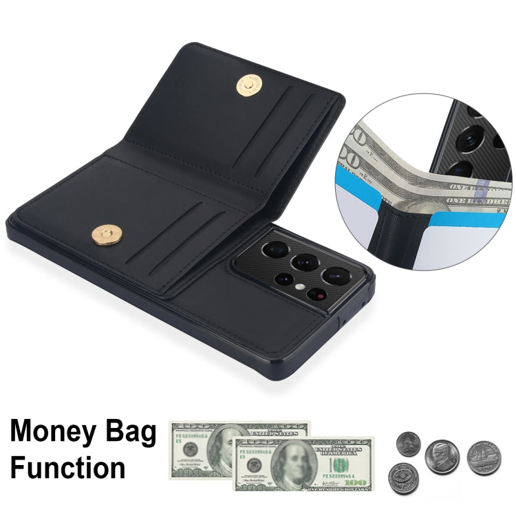 For Samsung Galaxy S21 Ultra 5G RFID Anti-theft Card Ring Holder Phone Case