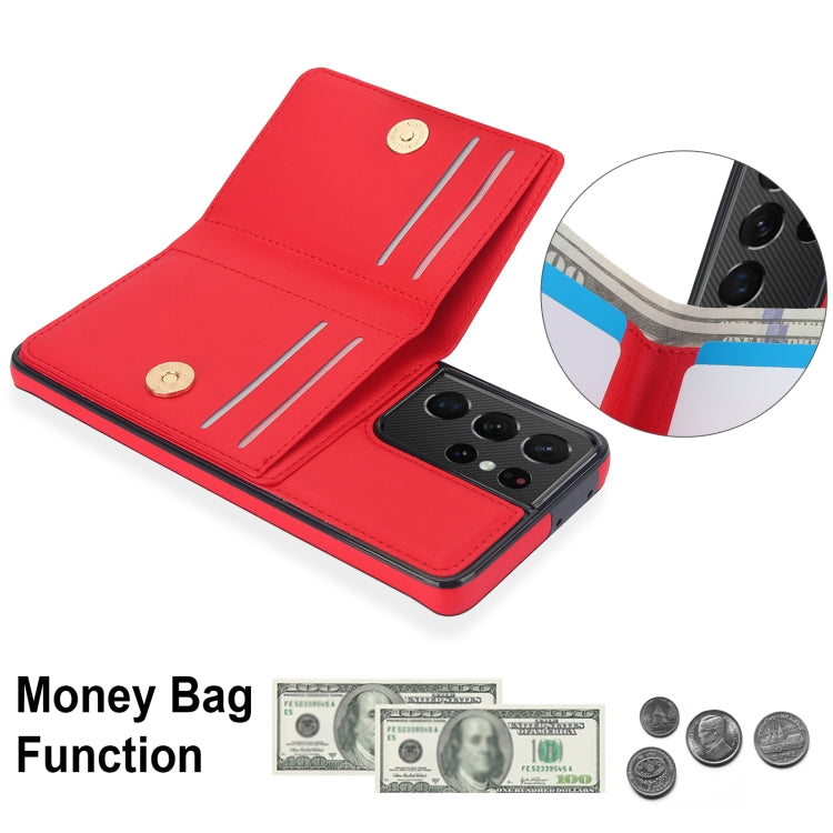 For Samsung Galaxy S21 Ultra 5G RFID Anti-theft Card Ring Holder Phone Case