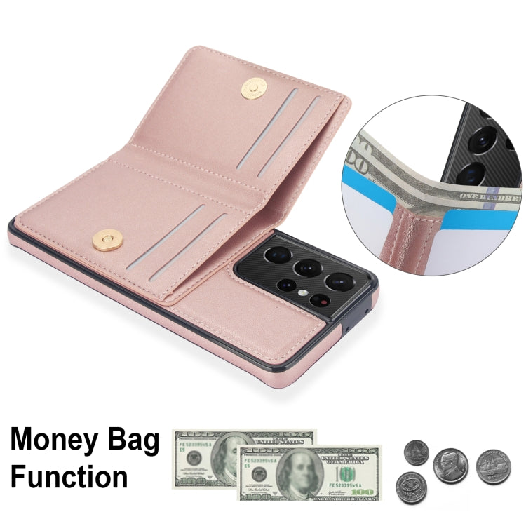 For Samsung Galaxy S21 Ultra 5G RFID Anti-theft Card Ring Holder Phone Case