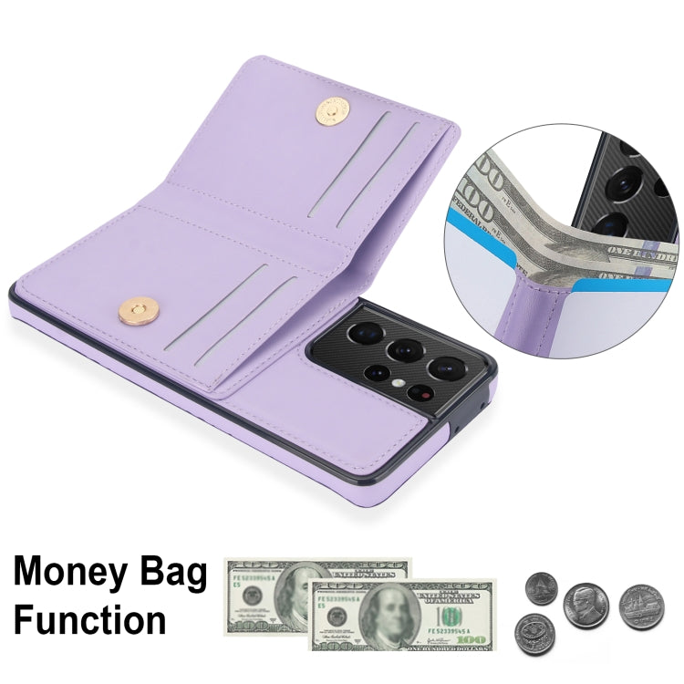 For Samsung Galaxy S21 Ultra 5G RFID Anti-theft Card Ring Holder Phone Case
