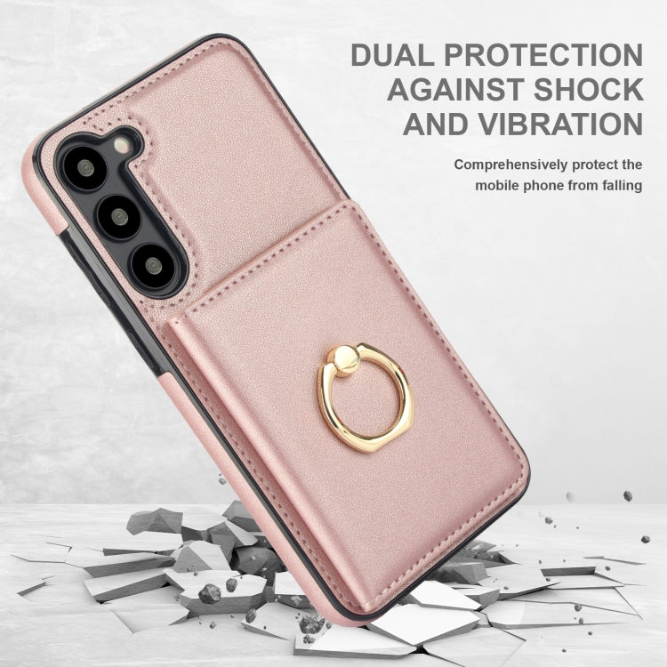 For Samsung Galaxy S22 5G RFID Anti-theft Card Ring Holder Phone Case