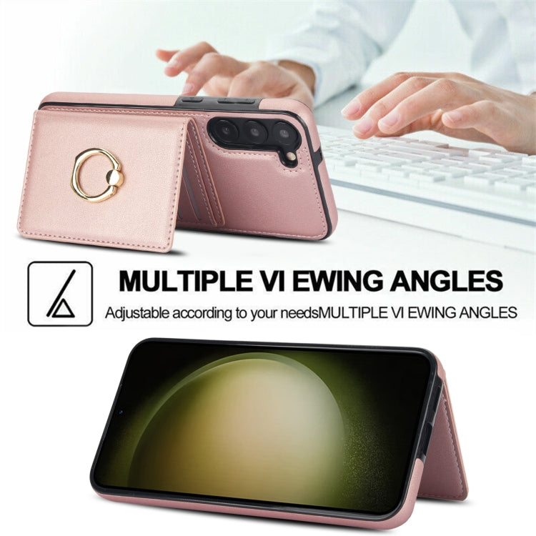 For Samsung Galaxy S22 5G RFID Anti-theft Card Ring Holder Phone Case