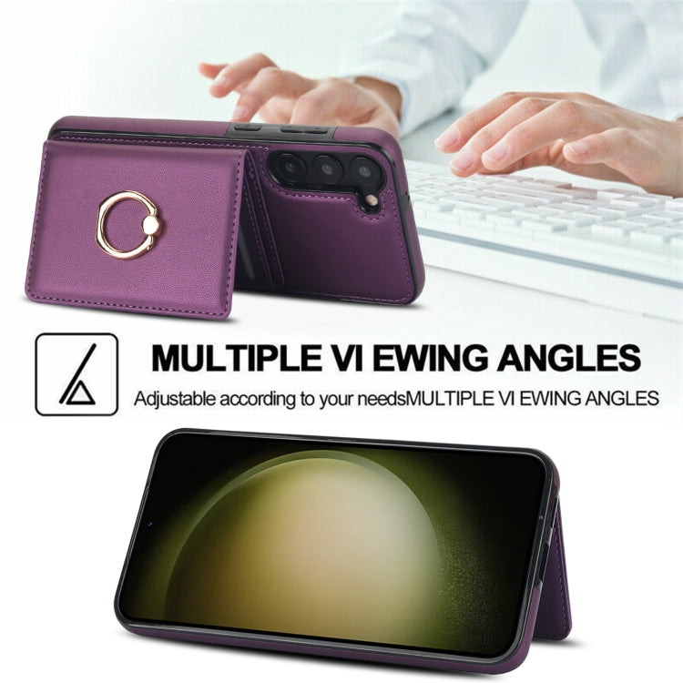 For Samsung Galaxy S22 5G RFID Anti-theft Card Ring Holder Phone Case