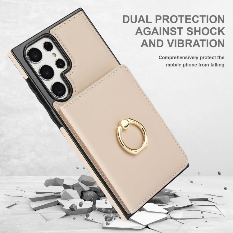 For Samsung Galaxy S22 Ultra 5G RFID Anti-theft Card Ring Holder Phone Case