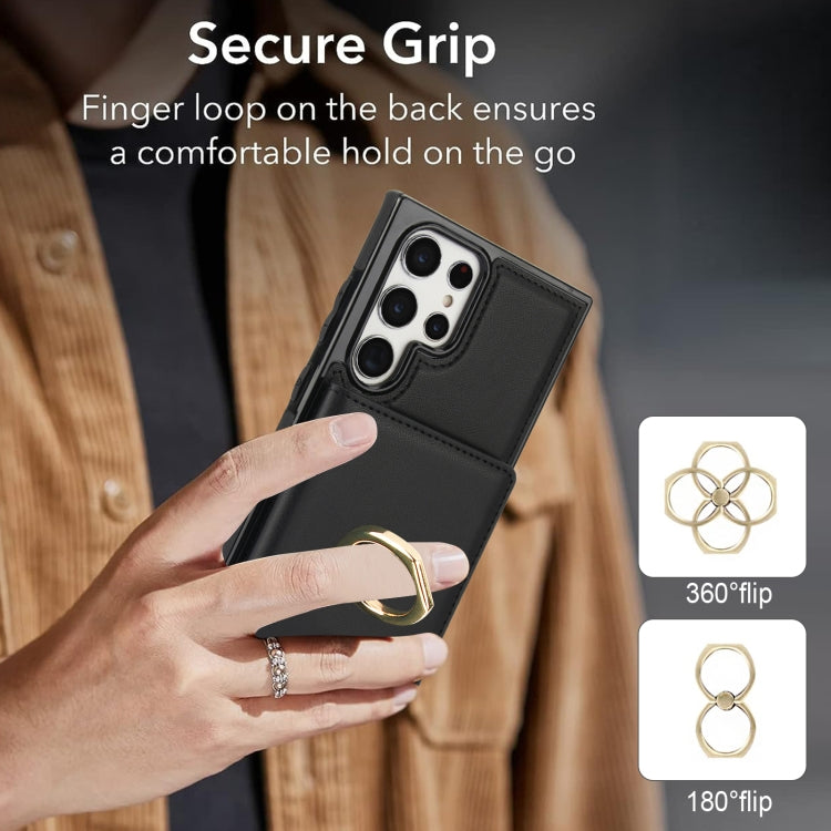 For Samsung Galaxy S22 Ultra 5G RFID Anti-theft Card Ring Holder Phone Case