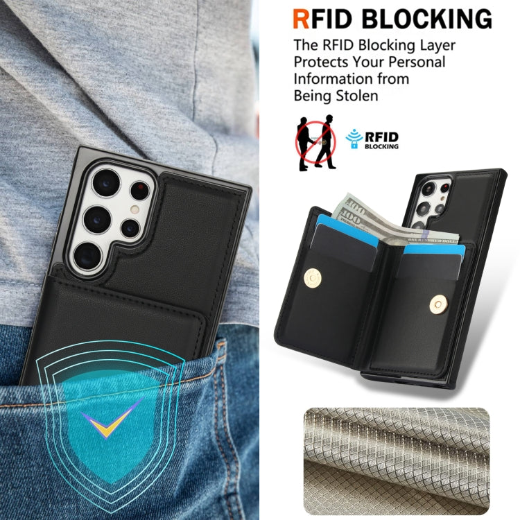 For Samsung Galaxy S22 Ultra 5G RFID Anti-theft Card Ring Holder Phone Case
