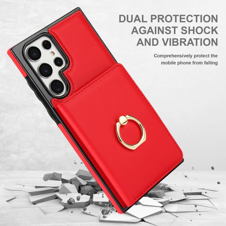 For Samsung Galaxy S22 Ultra 5G RFID Anti-theft Card Ring Holder Phone Case