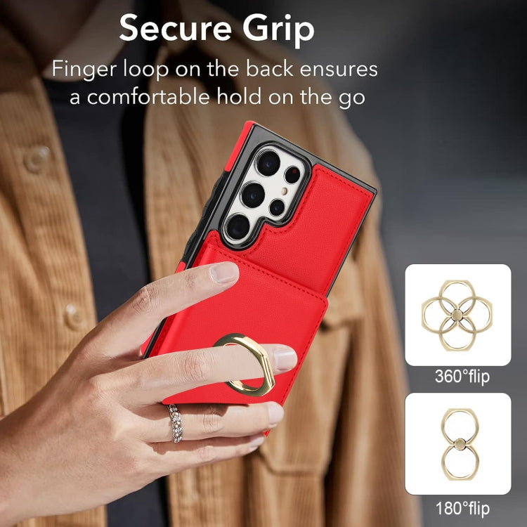 For Samsung Galaxy S22 Ultra 5G RFID Anti-theft Card Ring Holder Phone Case