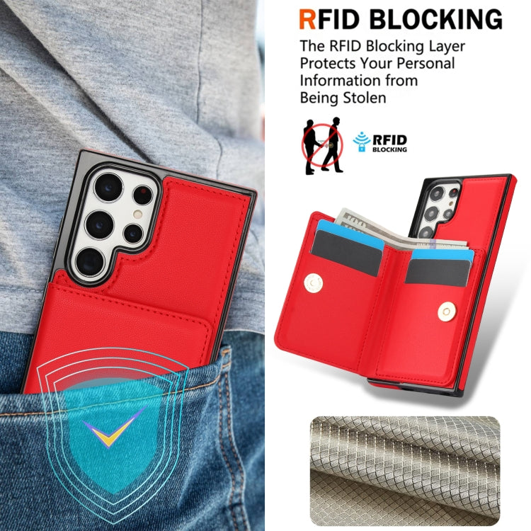 For Samsung Galaxy S22 Ultra 5G RFID Anti-theft Card Ring Holder Phone Case