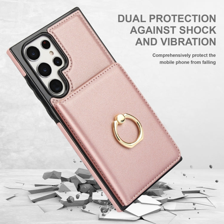 For Samsung Galaxy S22 Ultra 5G RFID Anti-theft Card Ring Holder Phone Case