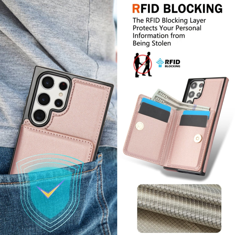 For Samsung Galaxy S22 Ultra 5G RFID Anti-theft Card Ring Holder Phone Case